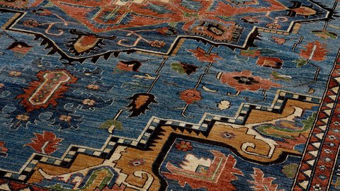 Close detail of a Heriz weave